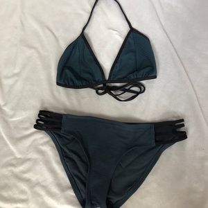 blue and brown bikini!